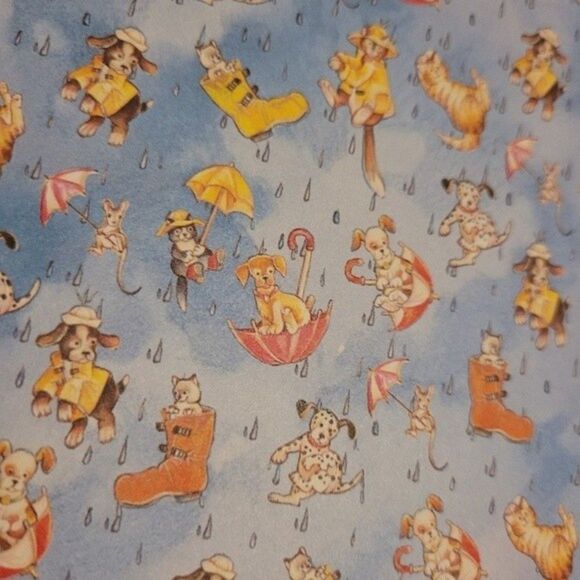 Memory kit paper Scrapbook paper plaid, dogs cats raining peach blue 4/$25 sale - Picture 11 of 16